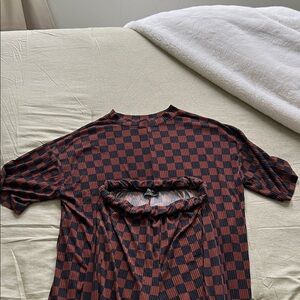 Dressed in LALA Red and Black Checkered Jumpsuit